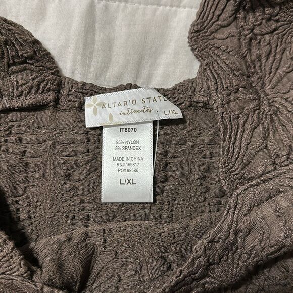 ALTAR’D STATE Blaire Chocolate Brown Seamless Floral Square Neck Wide Strap Cami - Picture 14 of 15